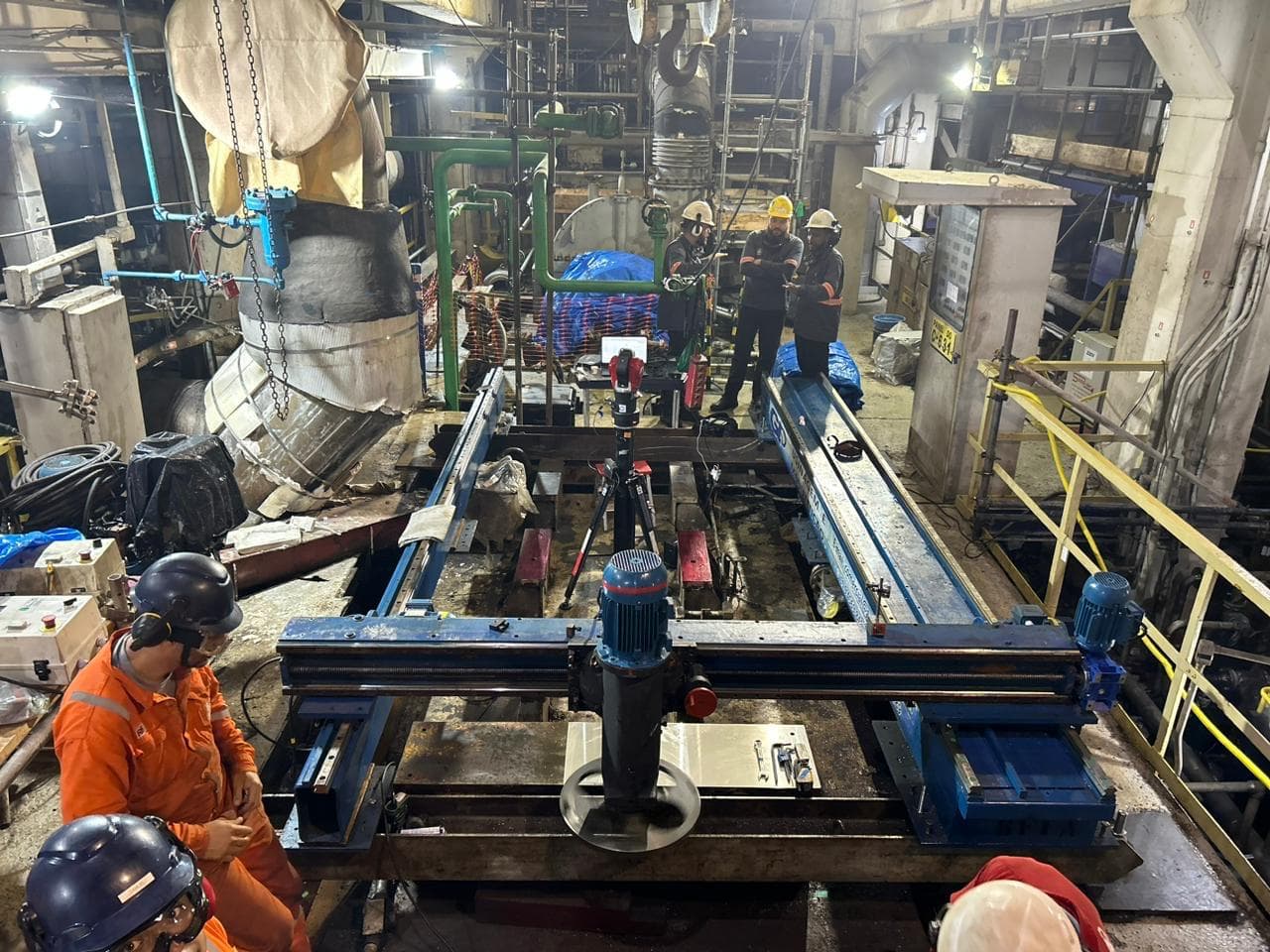 Fresagem de base com sistema XY portátil, vista do cabeçote